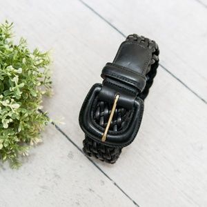 Genuine COACH Braided Leather Black Belt SMALL